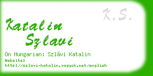 katalin szlavi business card